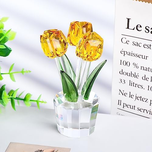 Movdyka Tulips Glass Flowers Collectible Figurines Crystal Decor - Image 2