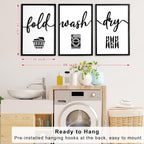 3D Wood Laundry Room Wall Decor, 48" x 24" Framed Laundry Room Wall Art, 3D Signs for Room Decor (Ready to Hang, Set of 3, Framed) - Image 5