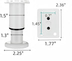 4PCS Adjustable 3.1-4.7 Inch Metal Furniture Legs White Furniture Replacement - Image 2