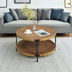 Awescuti Round Boho Wood Coffee Table - Image 6