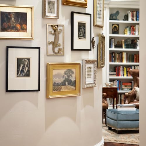 Newinhome Animal Heads Wall Decor (Includes Metal Frame) Resin Animals Sculptures Head Wall Hanging Decoration Gold vintage Wall Sculpture for Living Room Bedroom Office(Lizard) - Image 5