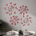 Hicarer 4 Pcs Starburst Wall Decor, Bling Metal Wall Art, Red by Hicarer