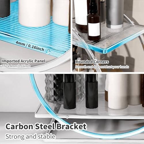 Makeup Perfume Organizer, Sliver 2-Tier Bathroom Counter Organizer - Image 4