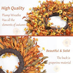 Ghrdopy 24 Inch Fall Wreath Front Door, Artificial Daisy Decor - Image 3