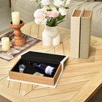 DECOR4SEASON Modern Linen and Wood Decorative Faux Book Boxes Set of 3,10" - Image 3