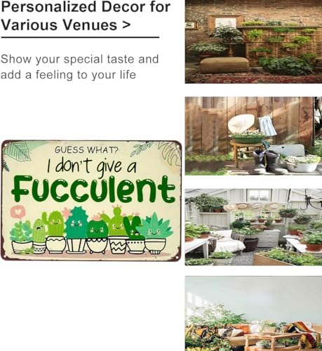 Bestylez Garden Gifts Vintage I Don't Give A Succulent Gardening Signs for Home Garden Greenhouse Living Room Bedroom Yard Outdoor Decor 8X12 Inch (3363) - Image 3