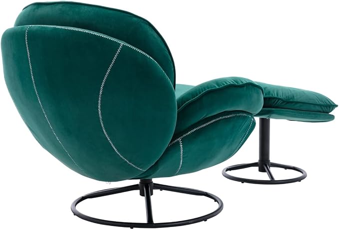 TRIPLE TREE Modern Accent Chair, Mid-Century Lounge Chair and Ottoman Set - Image 5