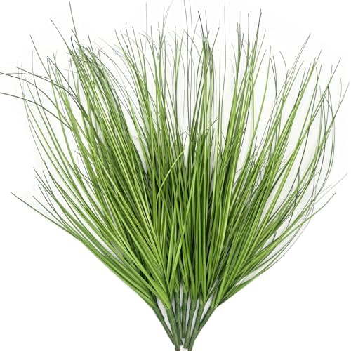 CATTREE Artificial Wheat Grass Shrubs, Fake Plants Faux Greenery Plastic Bushes Tall Stems for Outdoor Indoor Wedding Christmas Decor Office Yard Table Arrangements Planter Filler Decoration 8 Pack by CATTREE