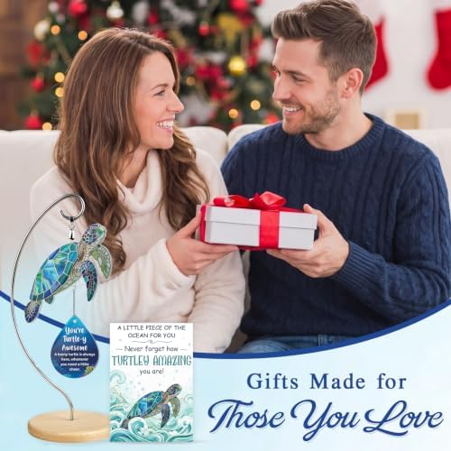 Sea Turtle Christmas Birthday Gifts for Women Men Grandkids - Stocking Stuffers for Teen - Inspirational Stuff Things - Beach Gifts for Mom, Grandma, Daughter, Friendship Presents - Turtle Desk Decor - Image 2