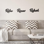 3 Pieces Bathroom Decor Black Bathroom Wall Art Relax Renew Refresh - Image 6