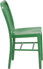 Flash Furniture Commercial Grade Green Metal Indoor-Outdoor Chair - Image 7