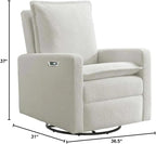 Oxford Baby Uptown Power Recliner/Glider, Boucle White - Image 3