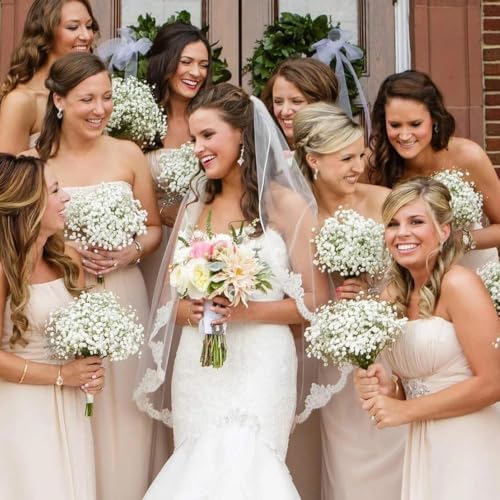 N&T NIETING 30Pcs Babys Breath Artificial Flowers Bulk Faux Flowers, White - Image 3