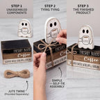 4 Pcs Halloween Table Decor Rustic Ghost Coffee Faux Books Stack - Image 5