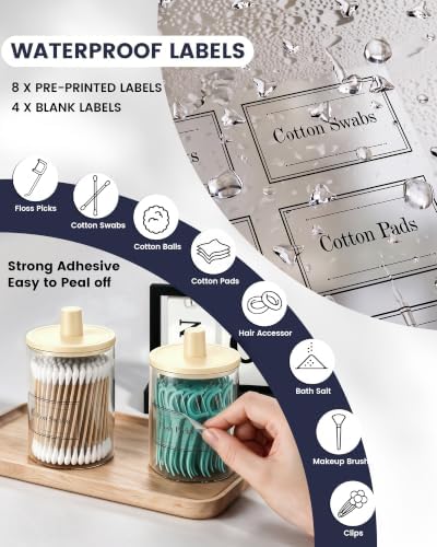Glass Qtip Holder Dispenser - 4 Pack, Bathroom Decor and Organizer - Image 4