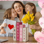 Lineshading 4 Pcs Mothers Day Table Decoration Wooden Book Signs - Image 4