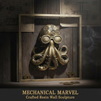 JJALIGHTS Exquisite Resin Animal Head Wall Sculpture (Gift Metal Frame) - octo Imitation Copper Vintage Decor for Living Room, Bedroom & Office | Decorative Wall Hanging Art (Octopus) - Image 4