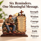 Christian Gifts for Men, Religious Gifts for Men, God Gives Me Bible Verse Wood Acrylic Plaque, Inspirational Faith Desk Decor for Husband Pastor Church Friend Coworker - Image 5