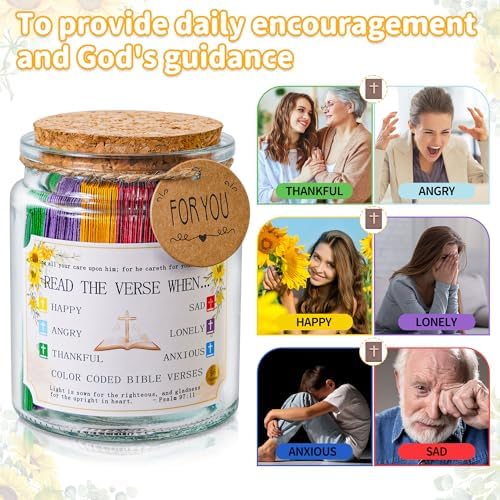 Bible Verse Jar (KJV) - Christian Gifts For Women, Men, Mom, Dad, Teen，Birthday Gifts For Women, Religious Graduation Gift For Her，Prayer Hope Jar With Greeting Card & 48-inch Ribbon Bow。 - Image 5