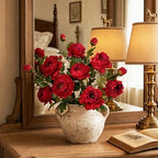Silk Peonies Artificial Flowers, Red, 4PCS, 31.5'' Long Stem - Image 6