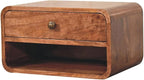 Furniture Solid Wood Curved Honey Caramel Wall Mounted Bedside - Image 9