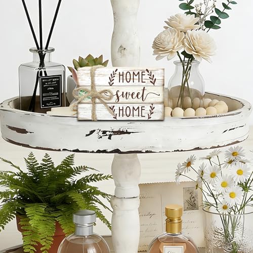 Decorative Books For House Decor, Faux Wood Book Stack Decor, Home Sweet Home Funny Stack Book Decors, Stacked Display Books For House Nightstand Decoration Housewarming Gift, Three Pieces -C(04) - Image 4