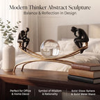 Thinker Statue & Sculpture, Modern Home Decor Statue, Gold Abstract Thinker Sculpture – Desktop Decorative Figurine for Living Room, Office, Shelf, Bedroom, Cabinets - Image 2