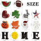 Interchangeable Home Table Signs with 11Pcs Seasonal Icons, Wooden "HOME" Letter Signs Interchangeable Holiday Decorative Table Shelf Centerpiece for Holiday Room Decoration - Image 2