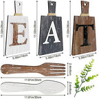 Jetec Cutting Board Eat Sign Set Wall Decor, White, Grey, Dark Brown - Image 3