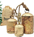 HIGHBIX Set of 3 Giant Harmony Cow Bells Huge Vintage Handmade Rustic Lucky Christmas Hanging XL Bells On Rope (Country Rustic, Large) by HIGHBIX
