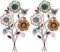 Moxweyeni Tricolor Flower Wall Decor 15 x 9.1 Inch, 2 Pieces by Moxweyeni