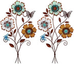 Moxweyeni Tricolor Flower Wall Decor 15 x 9.1 Inch, 2 Pieces by Moxweyeni