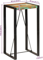 SKM Bar Table 60x55x110 cm Solid Wood Reclaimed - Image 7