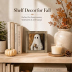 Cute Ghost Wood Plaque Sign, Halloween Home Desk Art Decor Sign 09 - Image 4