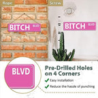 Retro Pink Tin Metal Sign - 'BITCH BLVD' - Bold Statement Decor for Home, Bar, or Dorm - 16x4 Inches - Unique Gift Idea for Friends(B71) - Image 2