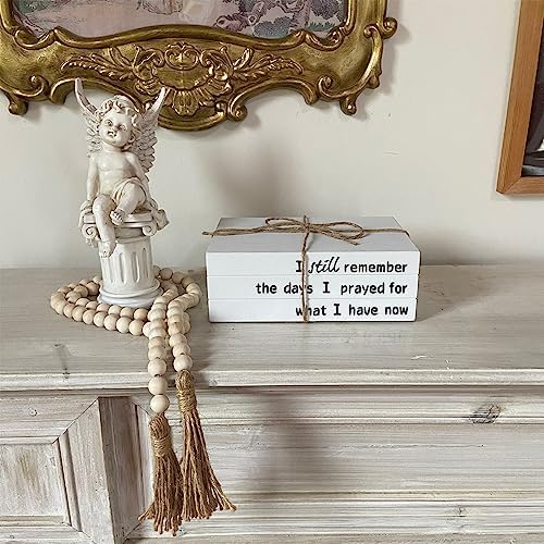 Decorative Books for Home Decor, White Faux Books for Decoration, Rustic Farmhouse Stacked Display Books (I Still Remember) - Image 3