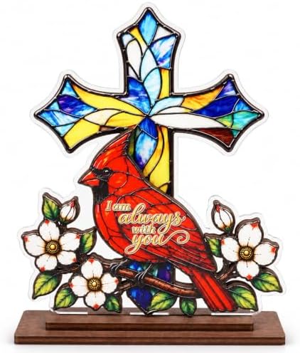 Christian Cardinal Memorial Gifts, Cardinal Decor Acrylic Plaque for Women by KATINAT