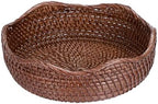Hipiwe 10" Round Key Tray for Entryway Table Handwoven Wicker Basket Bowl by Hipiwe
