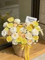Coferset 10 Pcs Fake Silk Roses with Long Stems,Yellow - Image 2