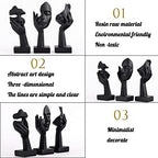 3 Pcs Thinker Small Statue Set - Black Art Abstract Home Accent Figurines for Decor Bedroom, Shelves, Living Room Coffee Table, Office Desktop (3 Pcs Black, 6") - Image 5