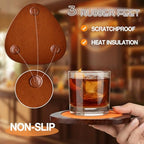 Newtay 6 Pcs Mid Century Modern Coasters Wood Absorbent Coaster, Colorful - Image 6