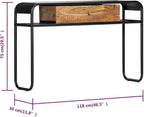 Console Table 46.5"x11.8"x29.5" Solid Mango Wood, End Tables, Accent Tables - Image 2