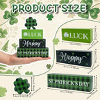 4Pcs Fall Decorations, Wooden Table Decor for Thanksgiving (St. Patrick's Day) - Image 2