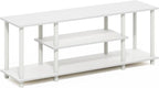 Furinno Turn-N-Tube TV Stand, 3-Tier Open Frame Rectangular Entertainment Center - Image 4