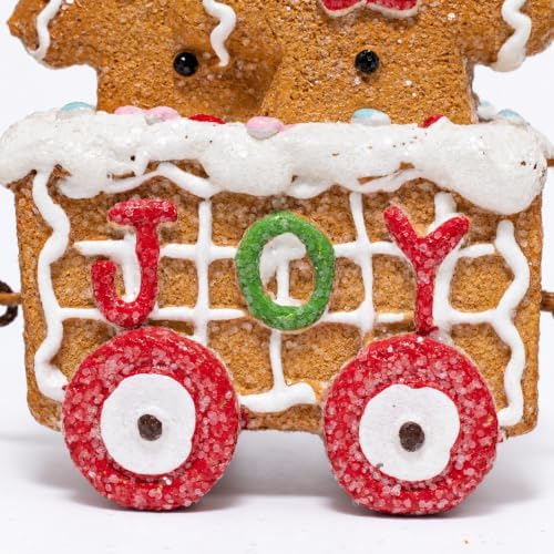 Hodao 9.25IN Gingerbread Train Figurine, Home Tabletop Decor for Christmas - Image 3