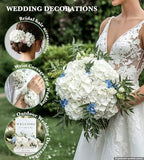 100Pcs White Hydrangea Artificial Flowers Bulk,Faux Silk Hydrangea Flowers - Image 2