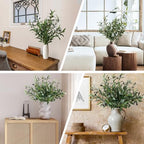 Leftover 3PCS 23.6Inch Faux Olive Branches for Vase,Artificial Olive Tree Branches,Fake Plants,Greenery Stems,Eucalyptus Stems,Green Leaves for Centerpieces Decoration,Home Decor,Coffee Table Decor - Image 3