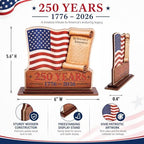 KATINAT 250 Anniversary USA Merchandise, USA 250th Anniversary Wooden Plaque Desk Sign with USA Flag, Patriotic Decorations, 4th of July Decorations, 1776-2026 Decor - Image 2