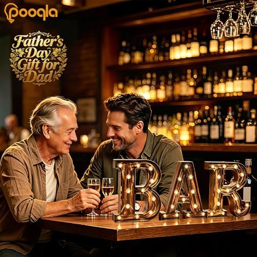 Pooqla BAR Sign for Home Bar Decor, Vintage LED Light Up Bar Sign - Image 2