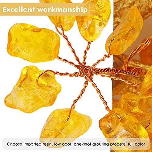 Feng Shui Money Tree Office Home Table Feng Shui Decoration Crystal Money Tree for Wealth and Good Luck,Golden QiLin-QL - Image 3